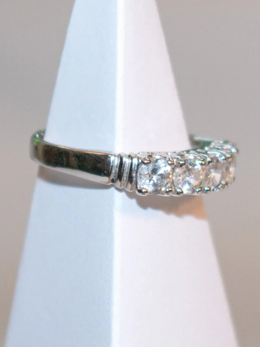 Vintage Designer ATI Sterling Silver 925 Cubic Zirconia Ring Size 8